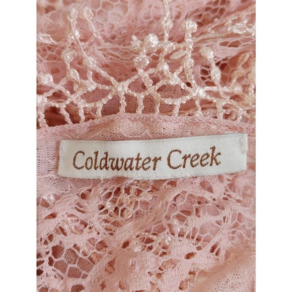 Lacey Pink Fringe Coldwater Creek Scarf 7.5 x 54 Versatile - Picture 4 of 4